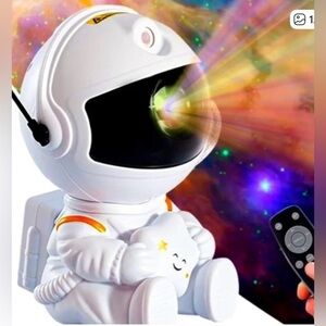 Astronaut Star Projector with Nebula Effects - White